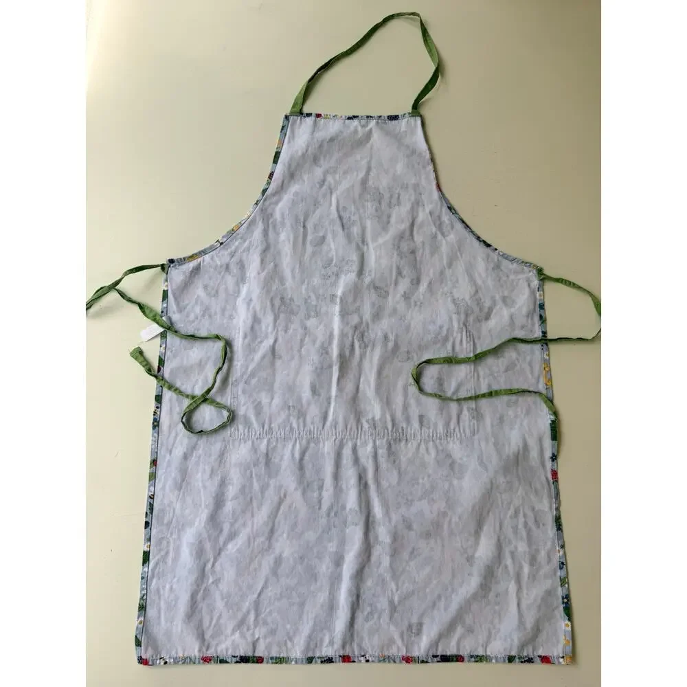 Cottagecore Floral Berry Cotton Cooking Apron with Pocket Adjustable Kitchen Bib